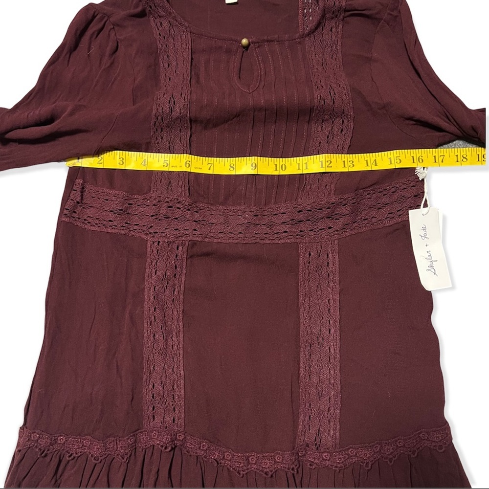 Skyler & Jade  cranberry /wine boho style dress Sz. Small • NWT - Picture 9 of 9